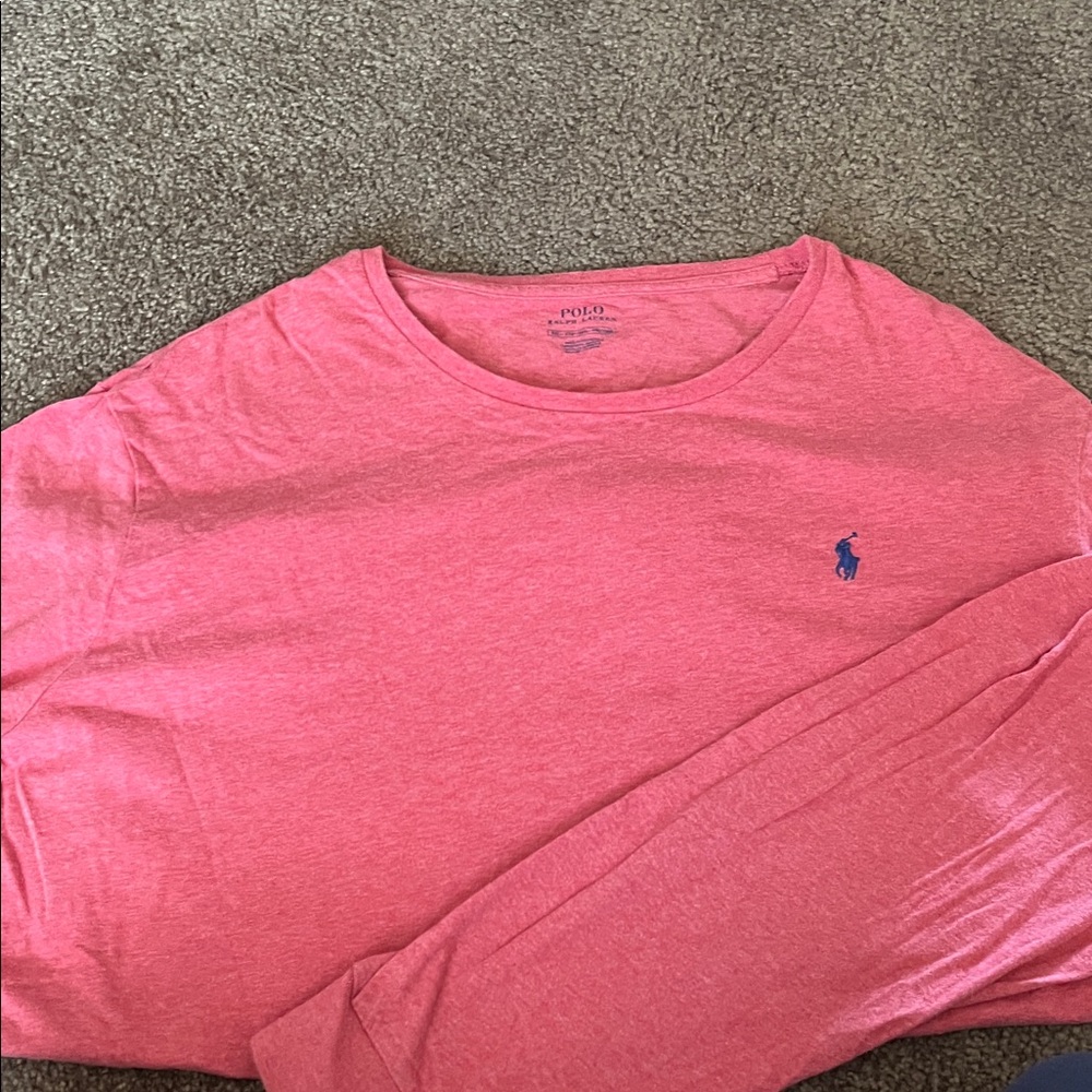Polo by Ralph Lauren Heathered Pink Crew Neck Tee